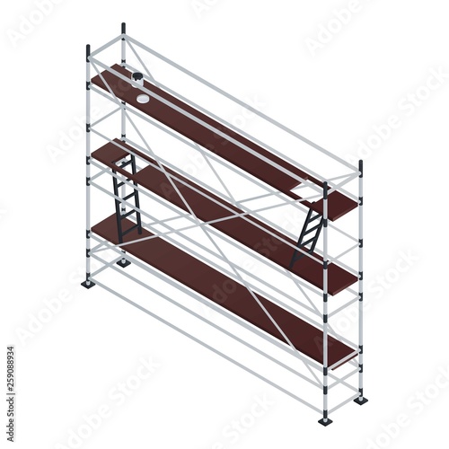 Long scaffold icon. Isometric of long scaffold vector icon for web design isolated on white background