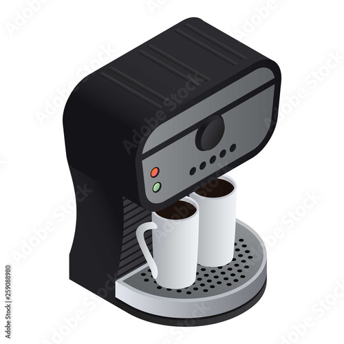 Coffee machine icon. Isometric of coffee machine vector icon for web design isolated on white background