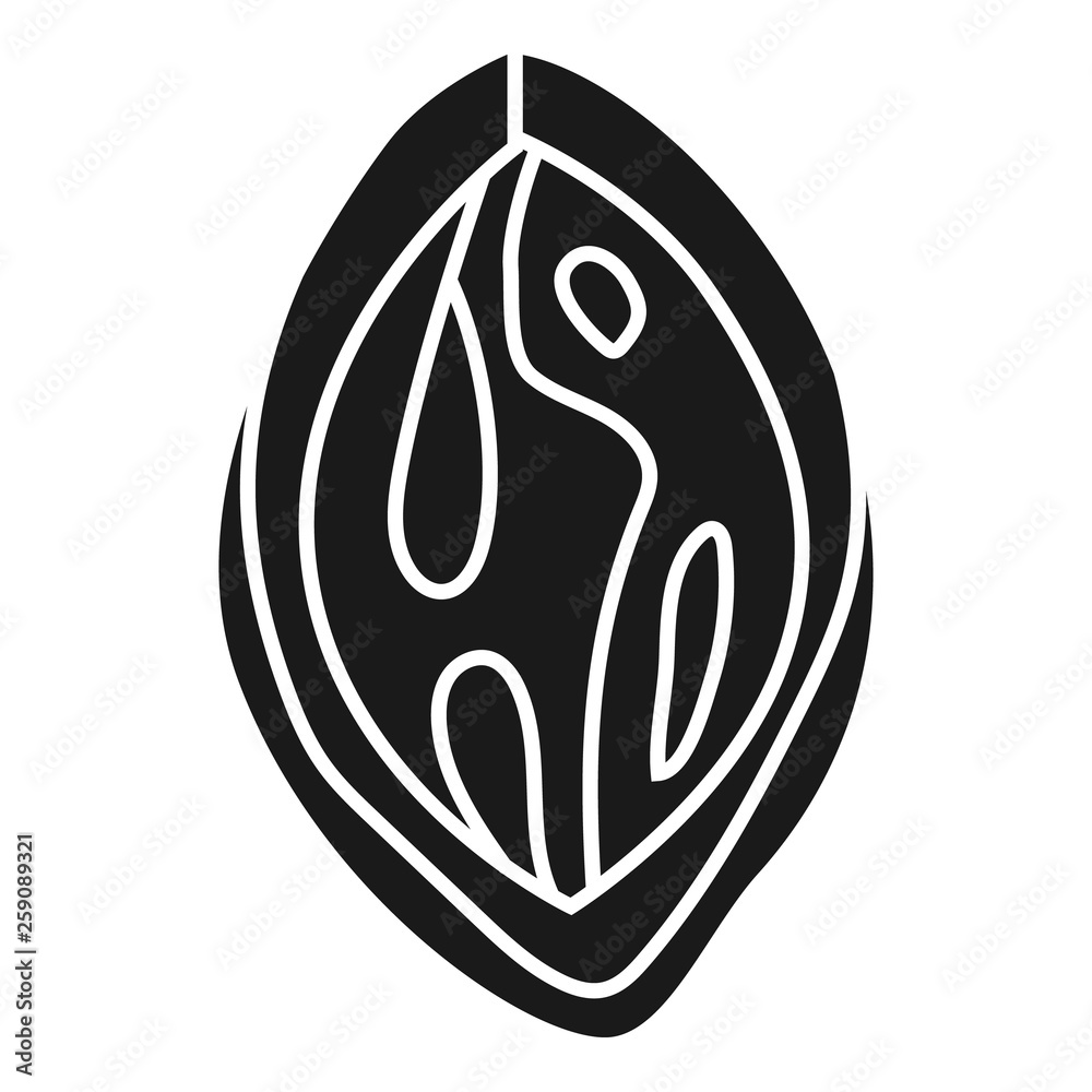 Peach seed icon. Simple illustration of peach seed vector icon for web design isolated on white background Peach seed icon. Simple illustration of peach seed vector icon for web design isolated on white background