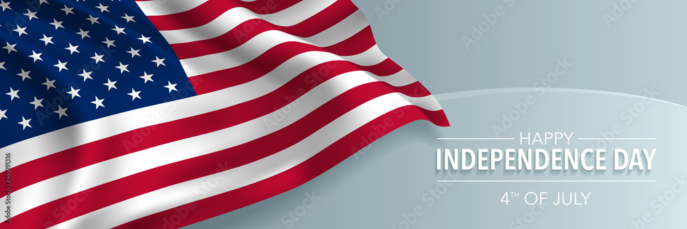 USA happy independence day greeting card, banner, horizontal vector illustration USA happy independence day greeting card, banner, horizontal vector illustration