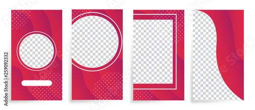 Vertical modern wave fluid background template with gradient red, gradation for promotional. Suitable for social media stories, story, internet web banner, flyer,poster and brochure. - Vector