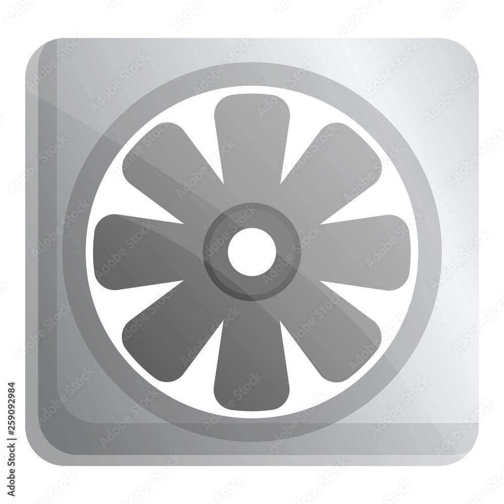 Car radiator fan icon. Cartoon of car radiator fan vector icon for web design isolated on white background Car radiator fan icon. Cartoon of car radiator fan vector icon for web design isolated on white background