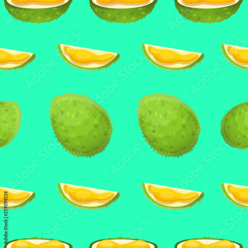 Durian fruit pattern. Cartoon illustration of durian fruit vector pattern for web design
