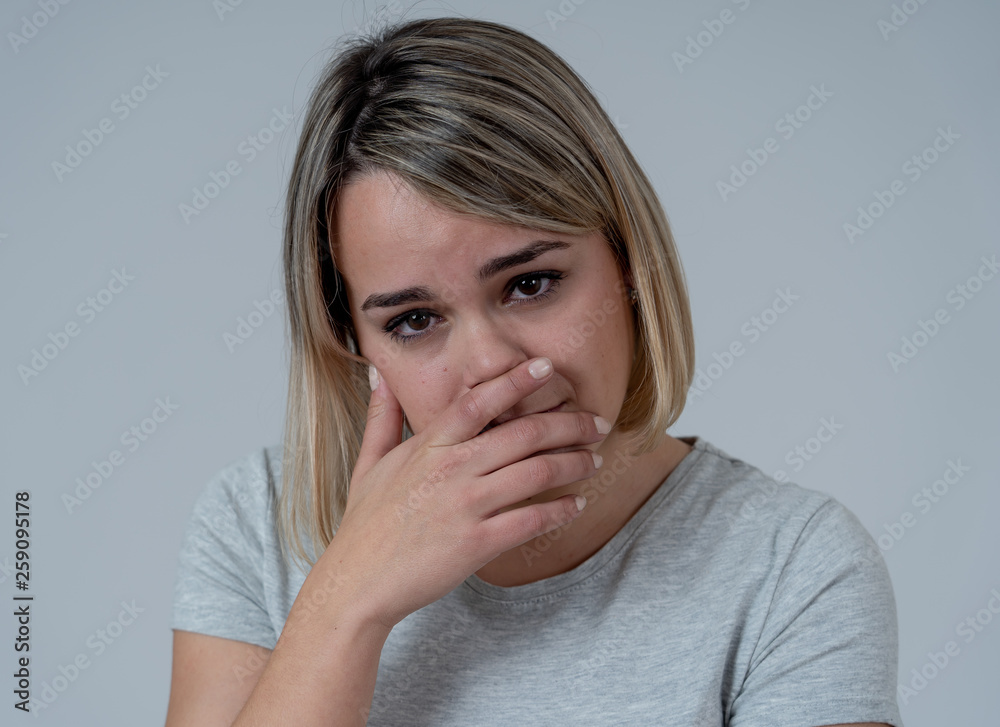 Portrait of sad desperate woman crying feeling emotional pain. Human expressions and emotions Portrait of sad desperate woman crying feeling emotional pain. Human expressions and emotions