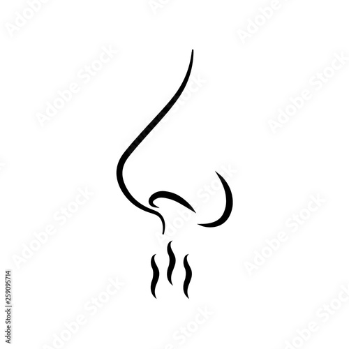 Smell sense vector icon isolated on white background