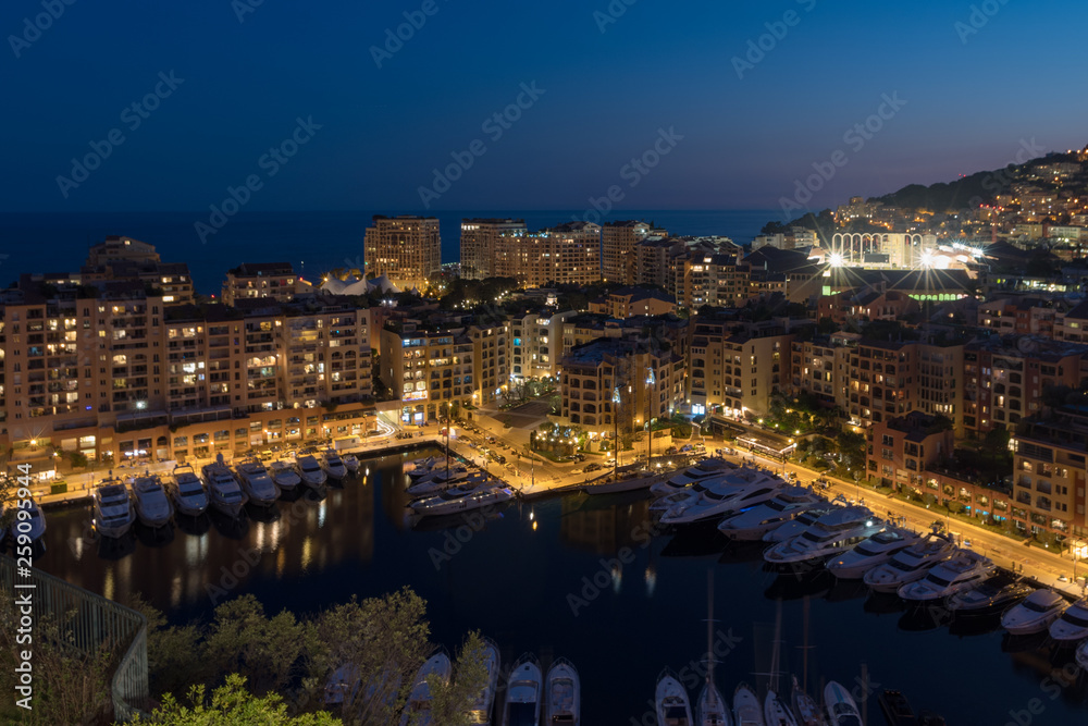 Fontvieille, Monaco in the night