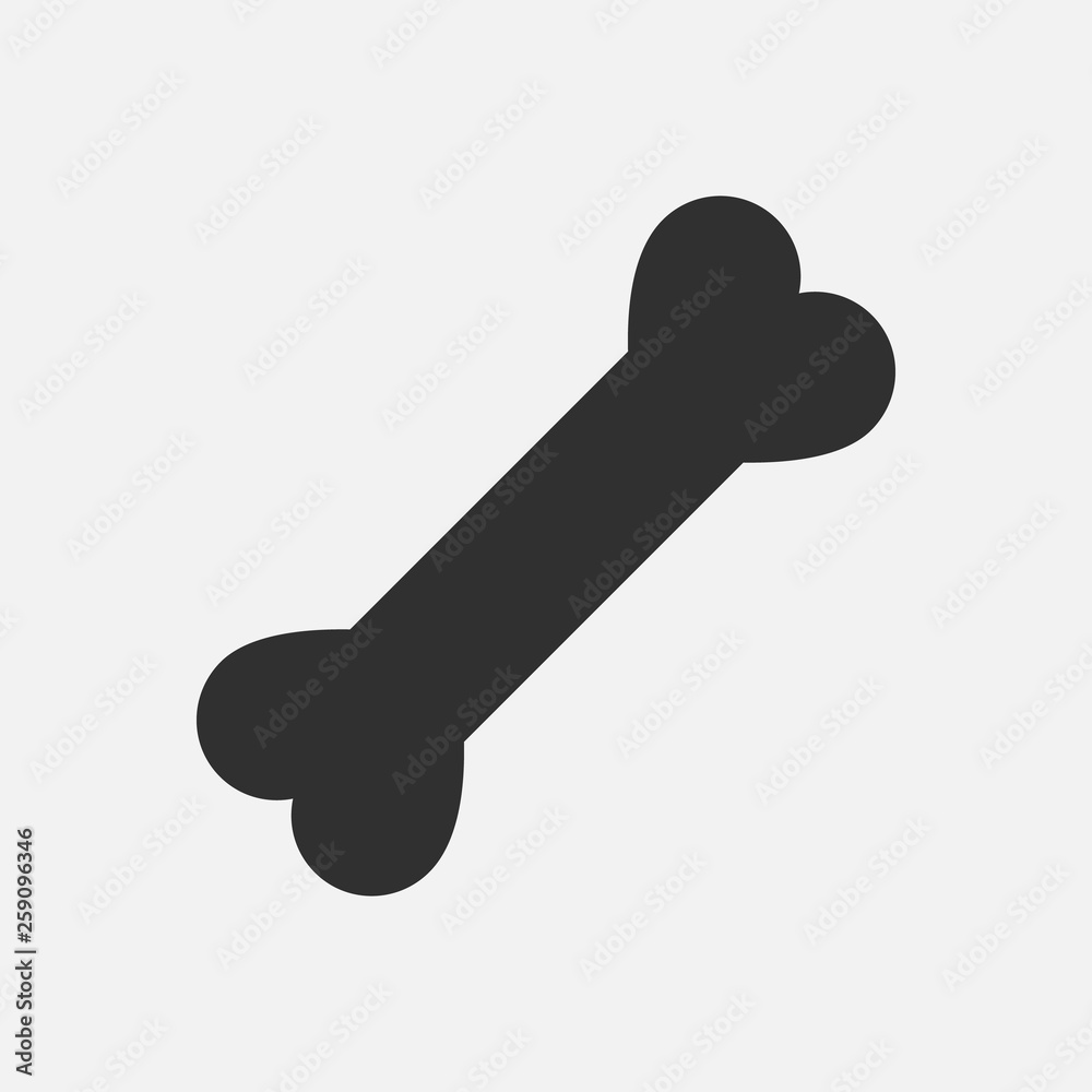 Bone vector icon isolated on white background. Vector illustration.