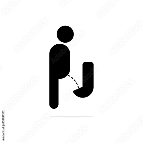 Men Urinal in Toilet icon.Vector concept illustration for design.
