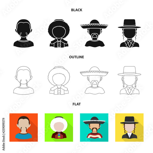 Isolated object of imitator and resident logo. Set of imitator and culture stock vector illustration.