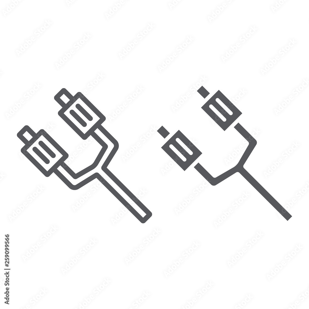 Exhaust pipe line and glyph icon, auto and detail, car part sign, vector graphics, a linear pattern on a white background. Exhaust pipe line and glyph icon, auto and detail, car part sign, vector graphics, a linear pattern on a white background.