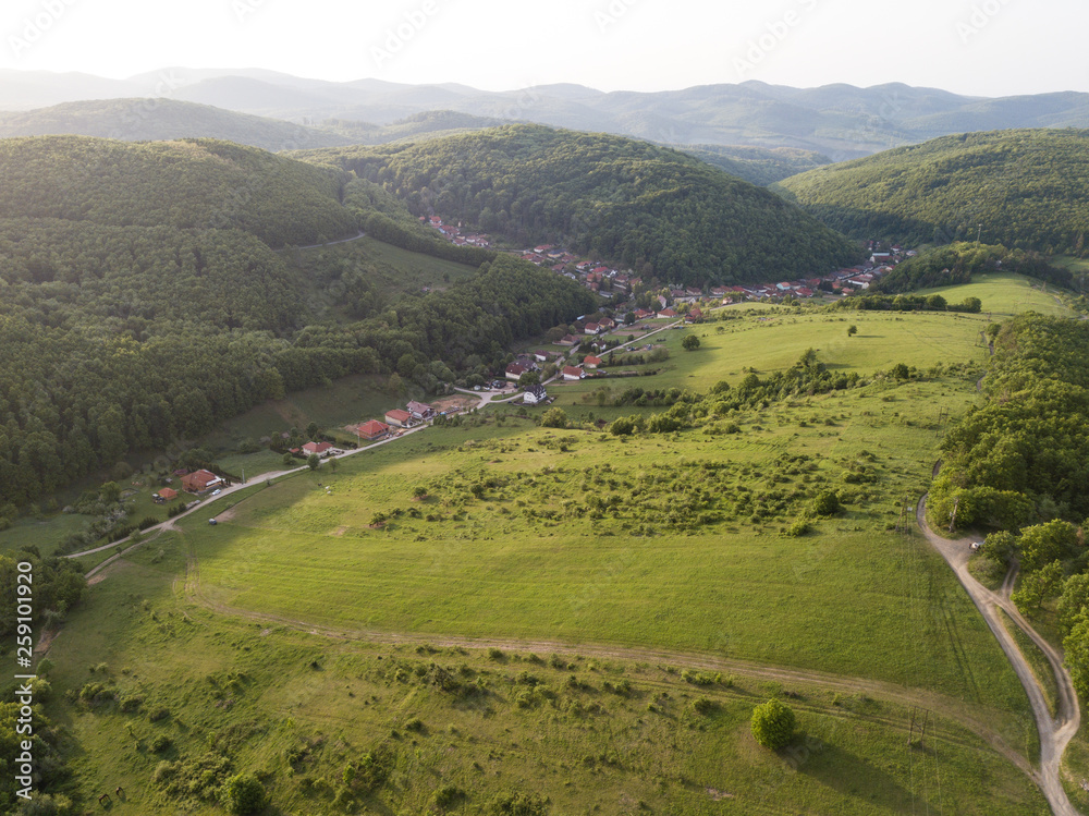Aerial view to Bukk Mountains National Park, Hungary