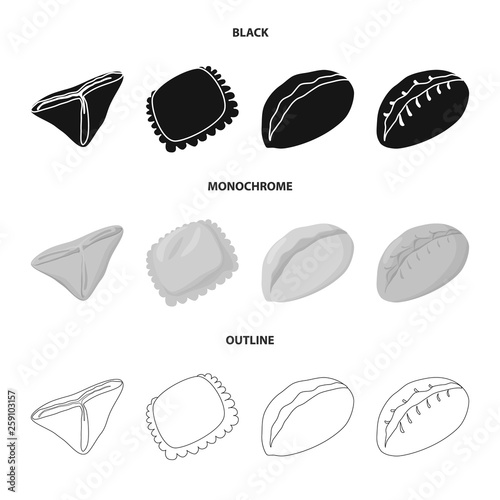 Vector illustration of products  and cooking icon. Collection of products  and appetizer stock symbol for web.