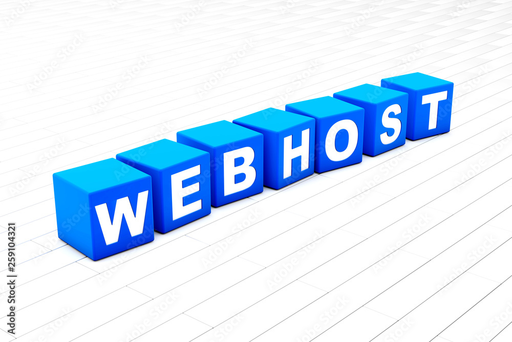 Webhost word illustration Webhost word illustration