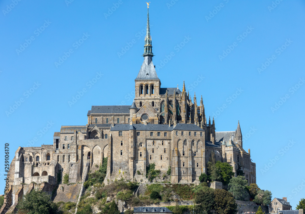 Mont-Saint-Michel, island with the famous abbey, Normandy, France