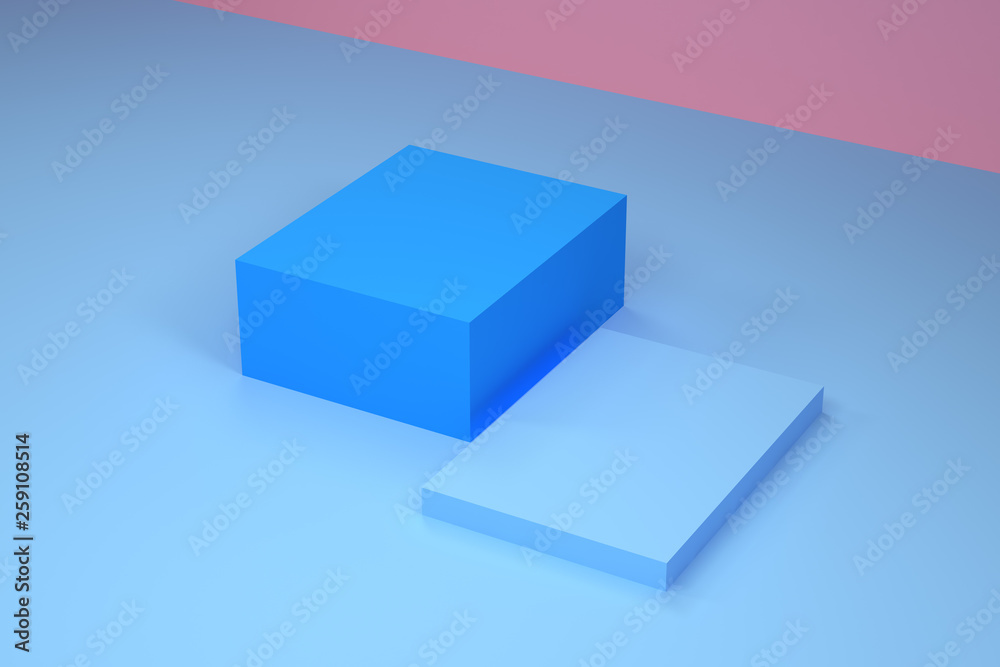 Pink geometric shape scene minimal style 3d rendering. Pink geometric shape scene minimal style 3d rendering.