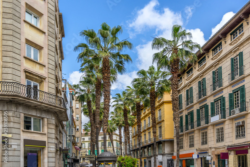 Typical street in Mallaga on the Costa Del Sol Spain