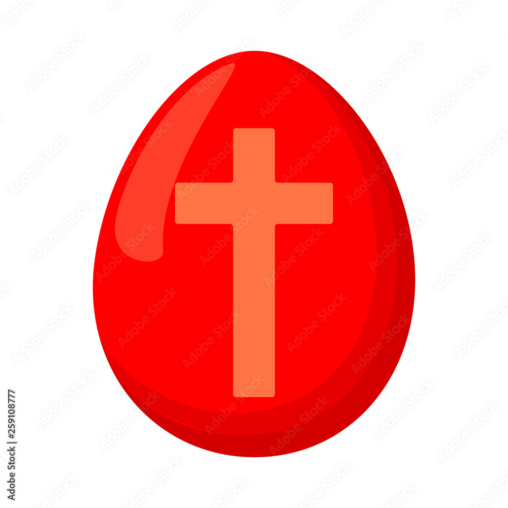 Obraz premium Cartoon red easter egg