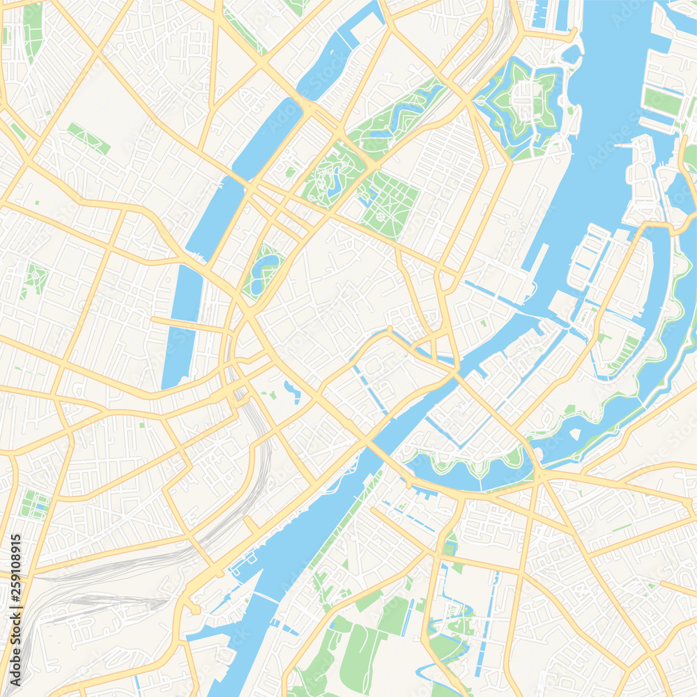 Copenhagen, Denmark printable map