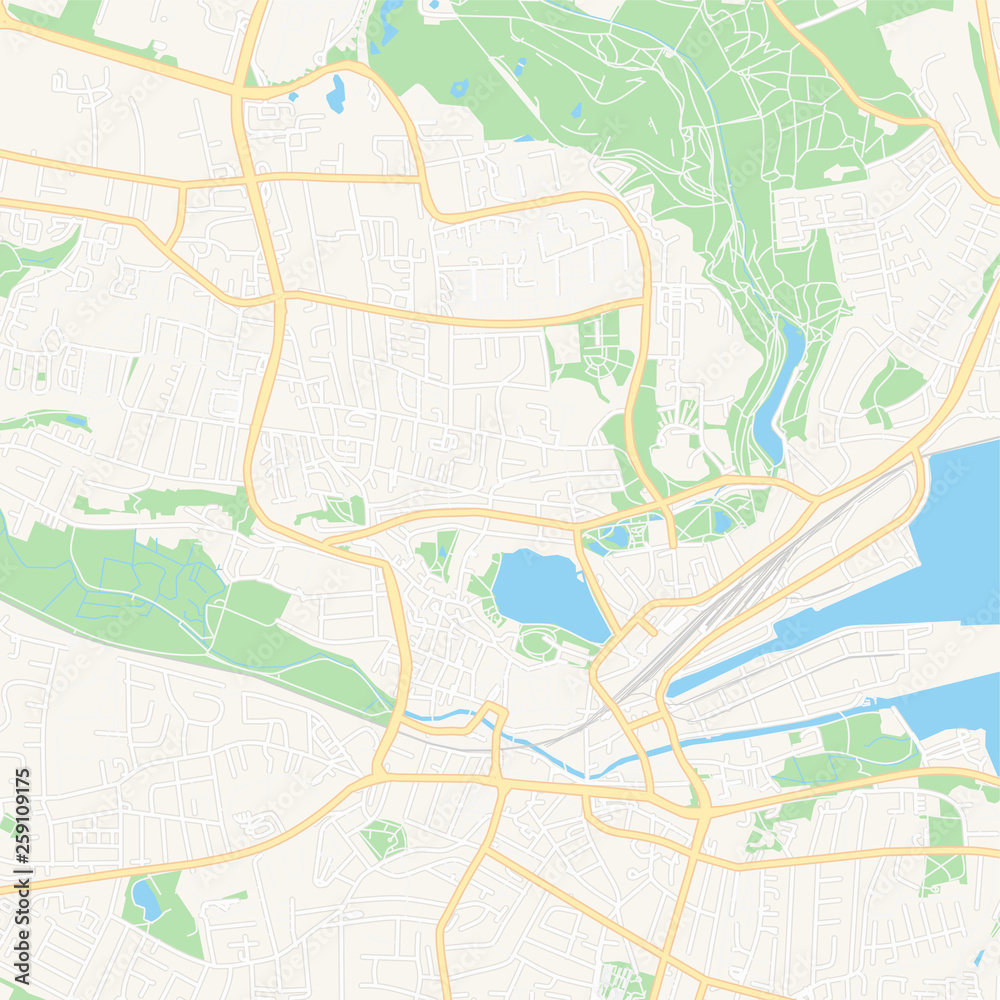 Kolding, Denmark printable map