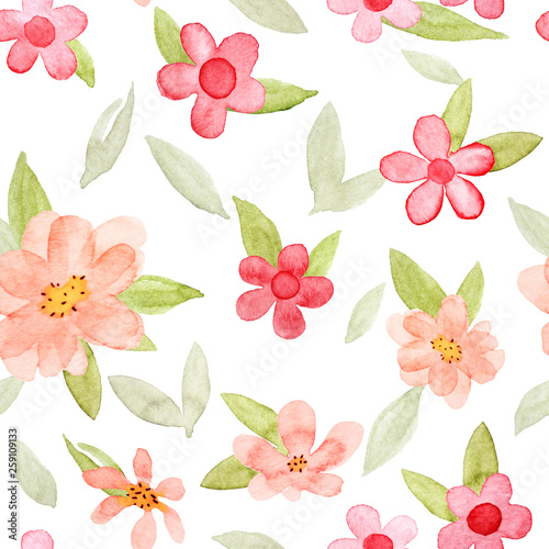 seamless background. watercolor floral