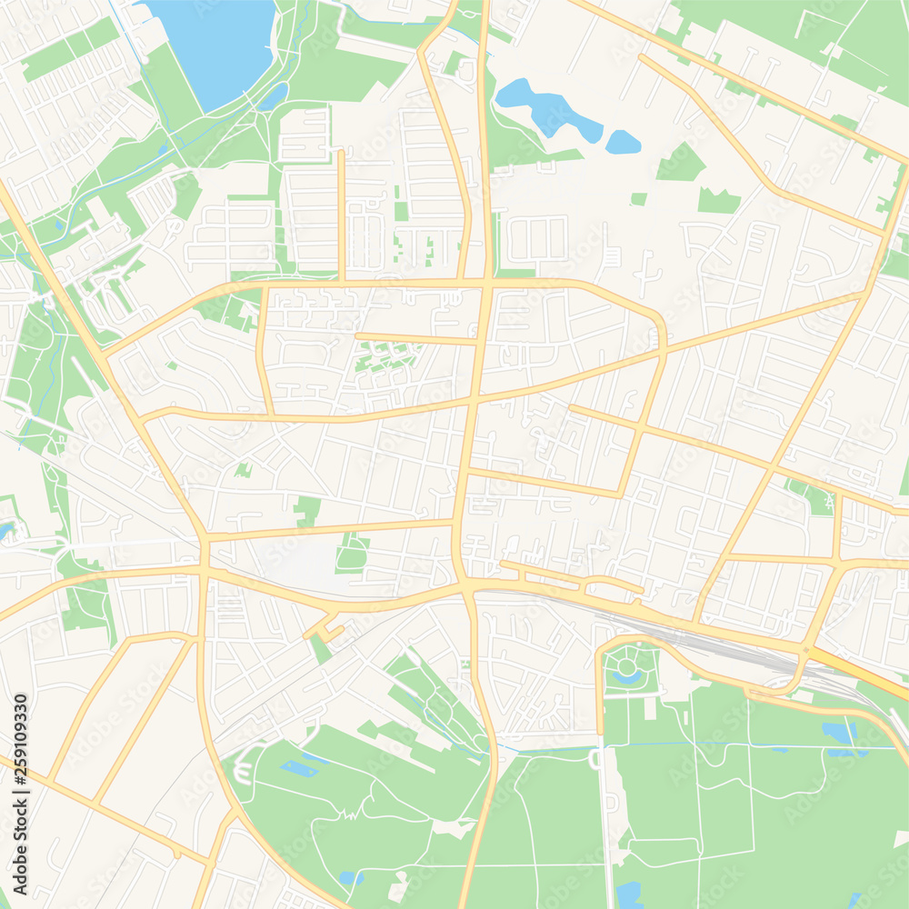 Herning, Denmark printable map