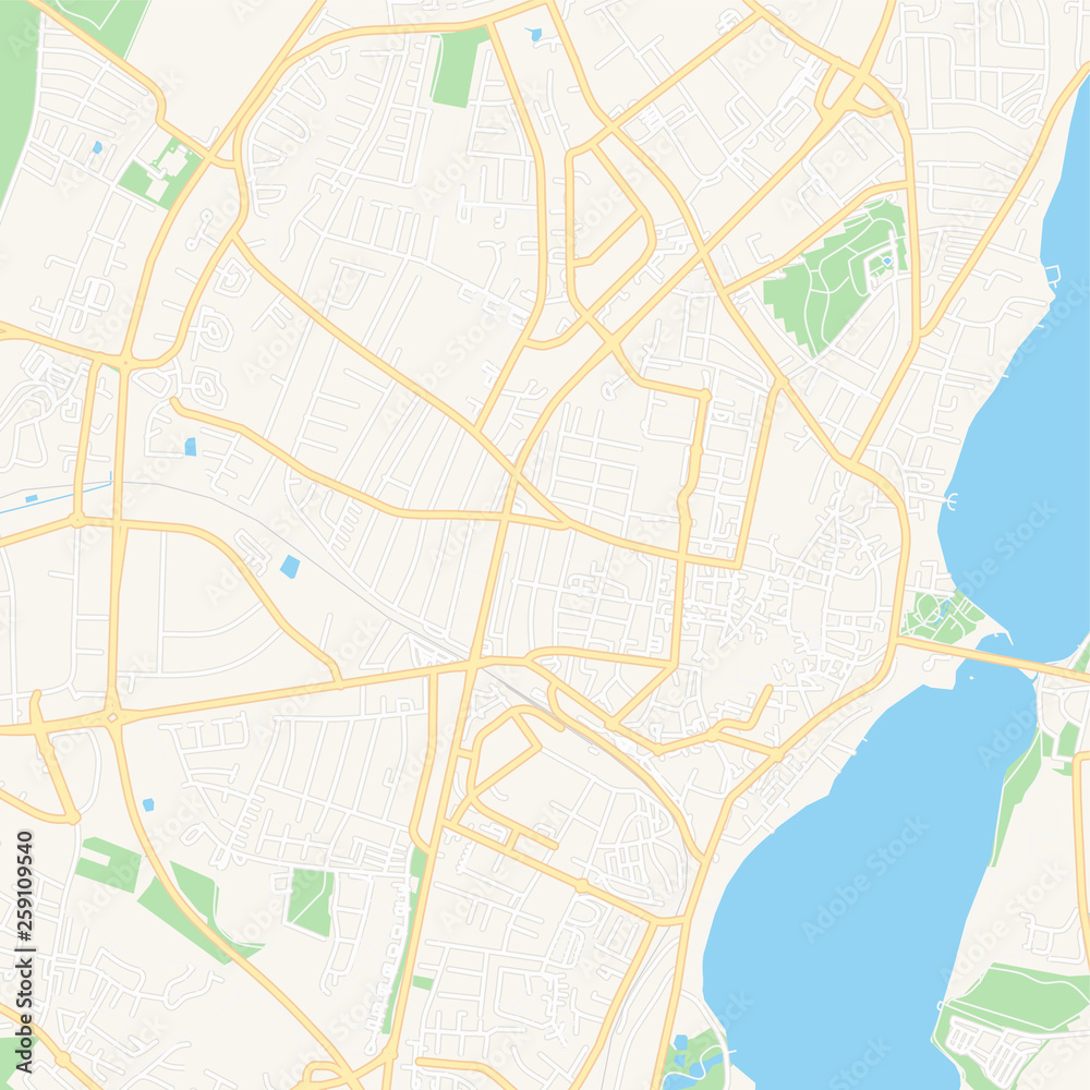 Viborg, Denmark printable map