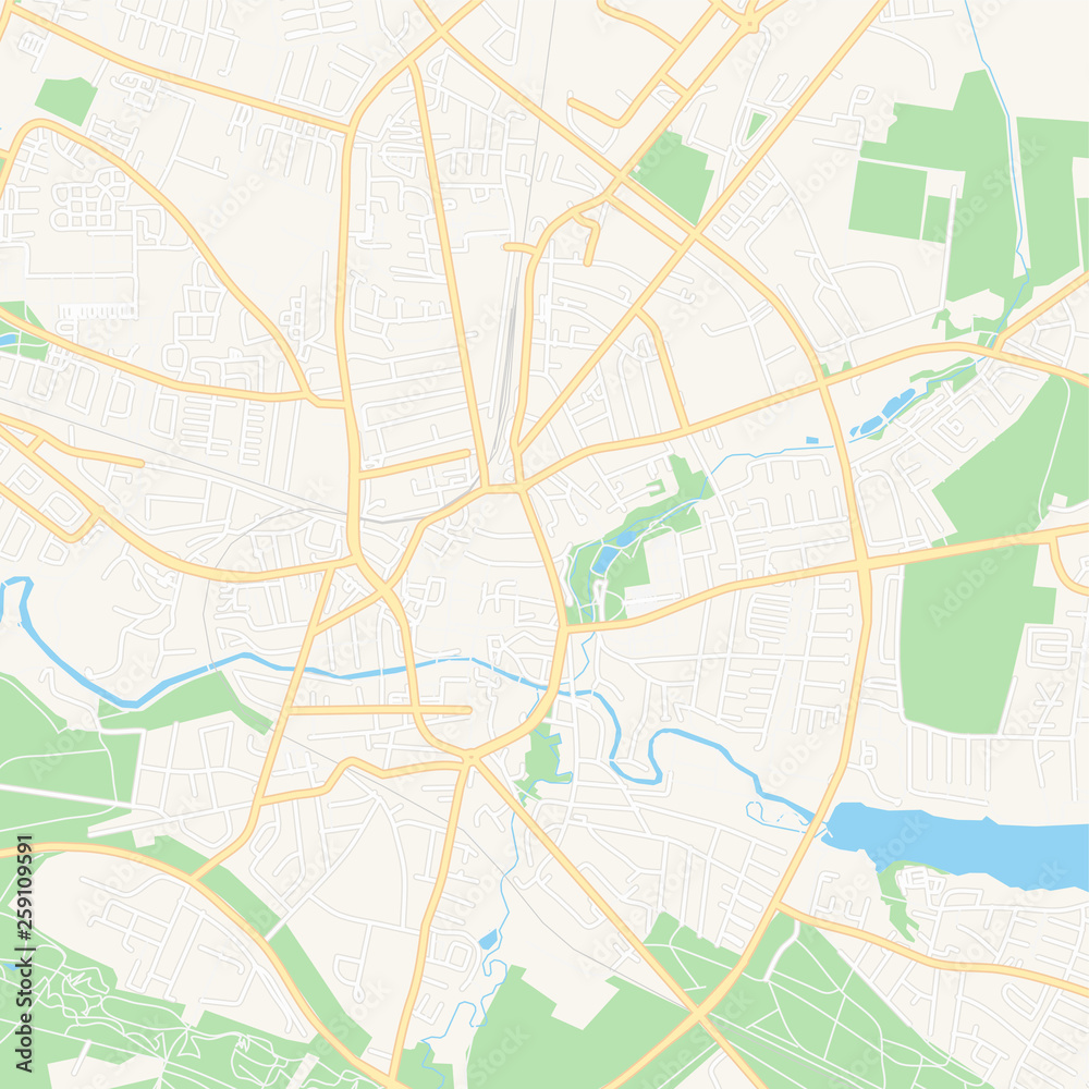 Holstebro, Denmark printable map