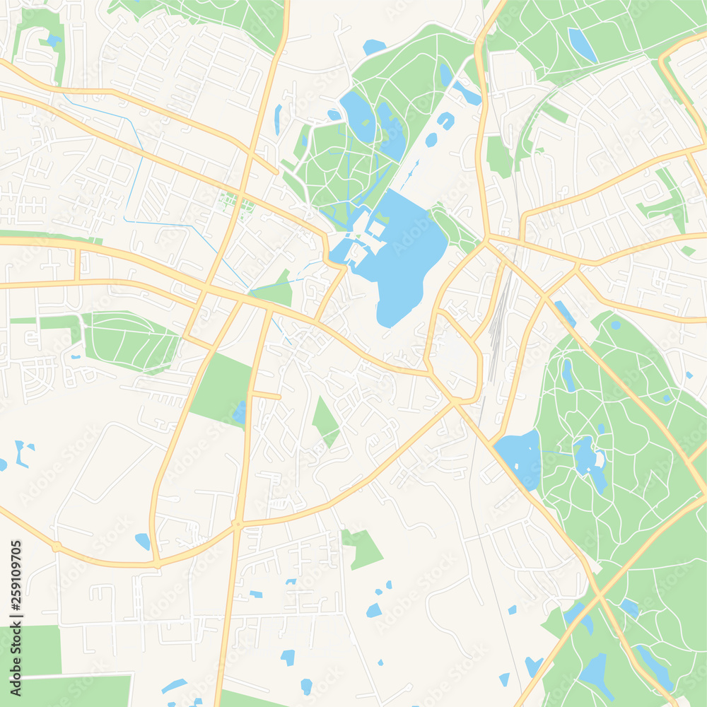 Obraz premium Hillerod, Denmark printable map