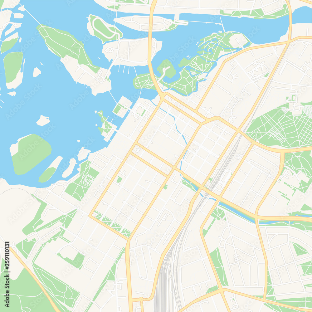 Fototapeta premium Oulu, Finland printable map