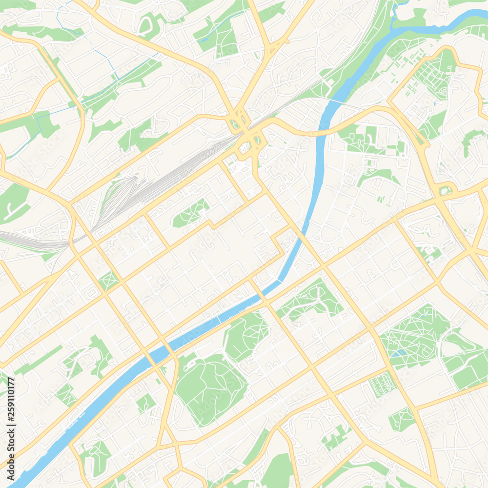 Turku, Finland printable map