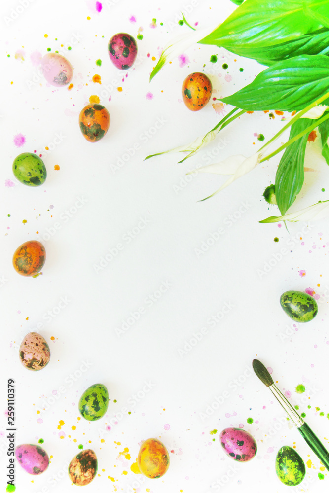 Concept to paint eggs for Easter, home leisure Concept to paint eggs for Easter, home leisure