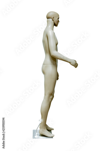 plastic model man  white background