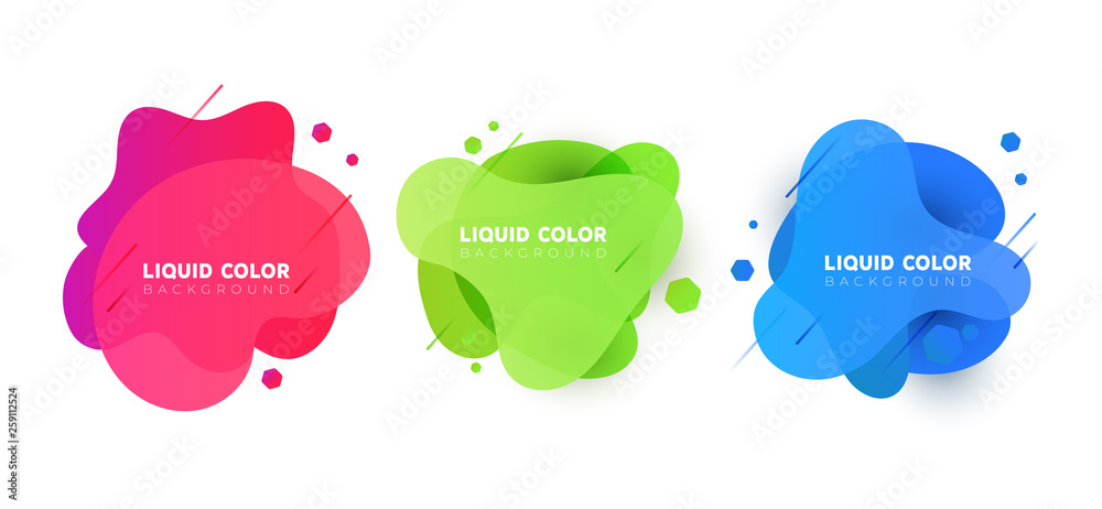 Set of plastic liquid gradient bubbles banner. Vector design for covers, greeting card, poster or flyers. Set of plastic liquid gradient bubbles banner. Vector design for covers, greeting card, poster or flyers.