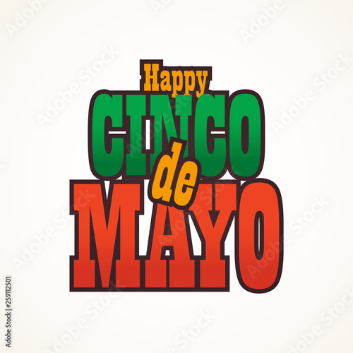 Cinco de Mayo lettering greeting text illustration