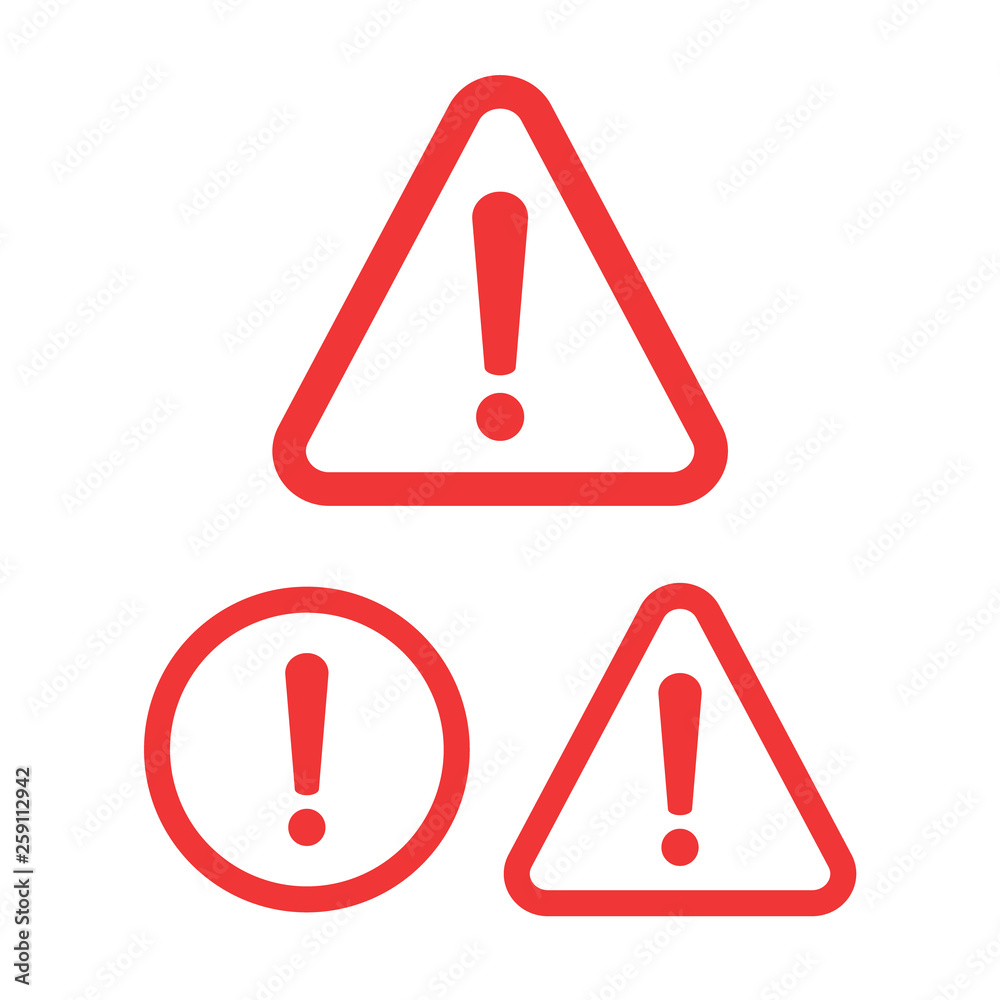The attention icon. Danger symbol. Alert icon The attention icon. Danger symbol. Alert icon