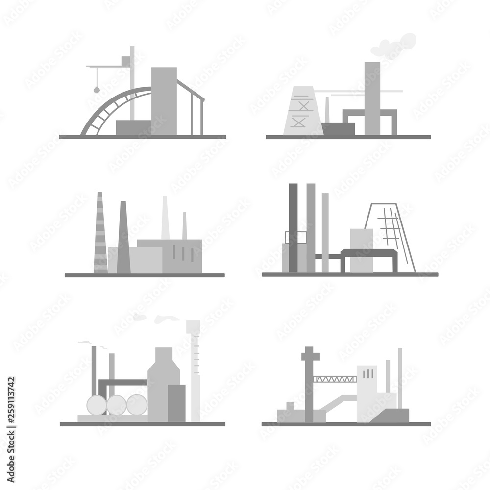Obraz premium Set of compositions on the theme of production. Suitable for creating corporate identity, logo, advertising