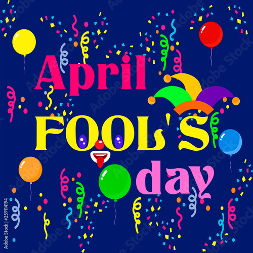 set for the first of April with a jester and box to the fool's day