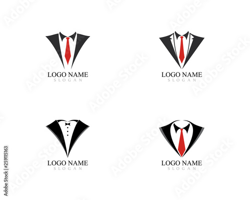 Tuxedo logo template vector icon illustration design Free Download Tuxedo logo template vector icon illustration design - GFXLoad