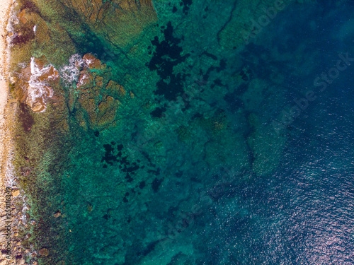 Aerial view of Portitxol Barraca beach in Javea, Spain