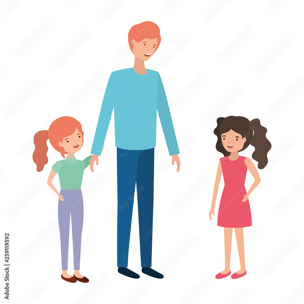 man with children avatar character