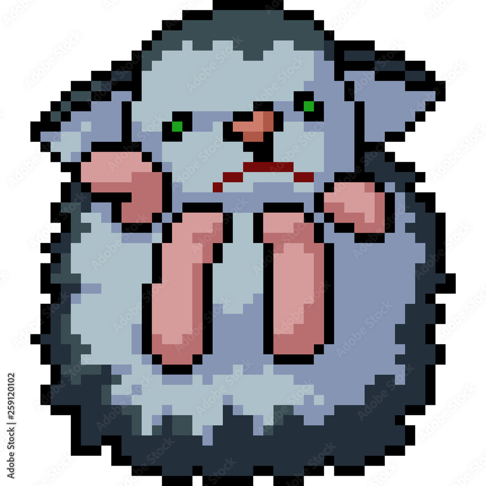 Fototapeta premium vector pixel art young porcupine