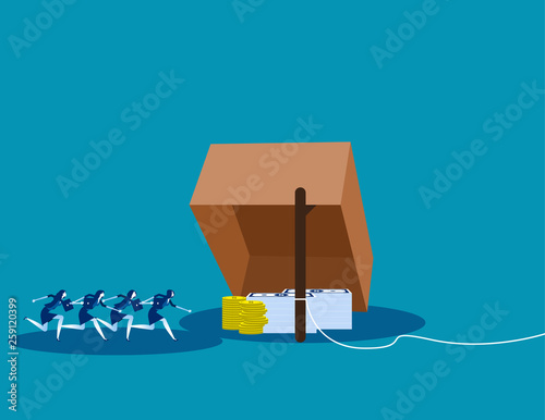Trap for New business. Concept business vector illustration,  Risk, Problem, Rookie.