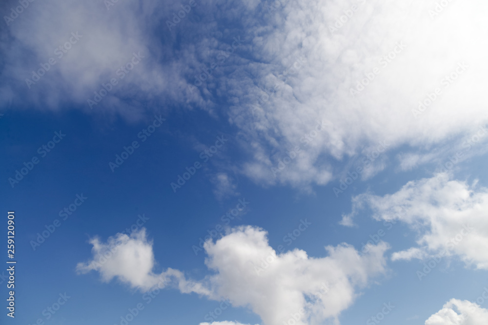 Fototapeta premium The blue sky with big white clouds