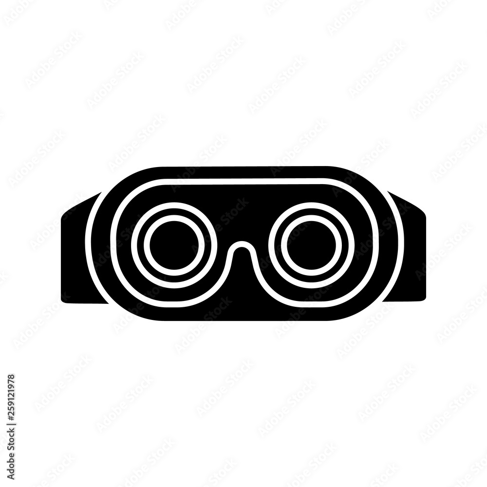 Naklejka premium VR headset inside view glyph icon