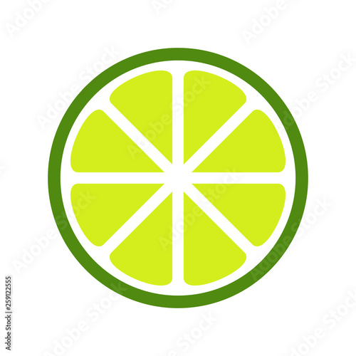 Green lime slice icon.