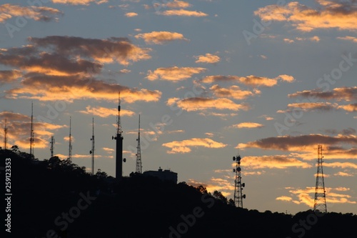 Florianopolis Nascer do sol no Morro da Cruz, cidade de Florianópolis, estado de Santa Catarina, Brasil