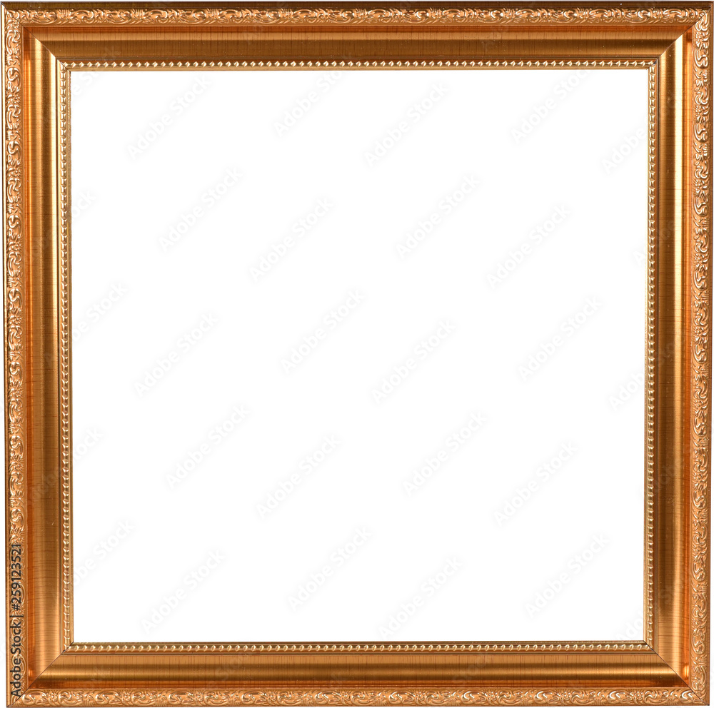 Gold picture frame. Isolated path and over white background Gold picture frame. Isolated path and over white background