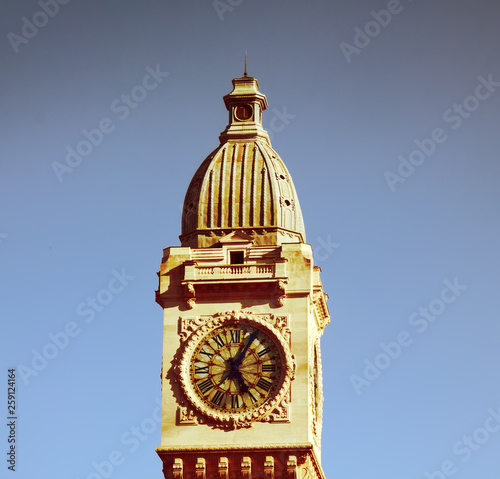 Town hall tower with clock photo