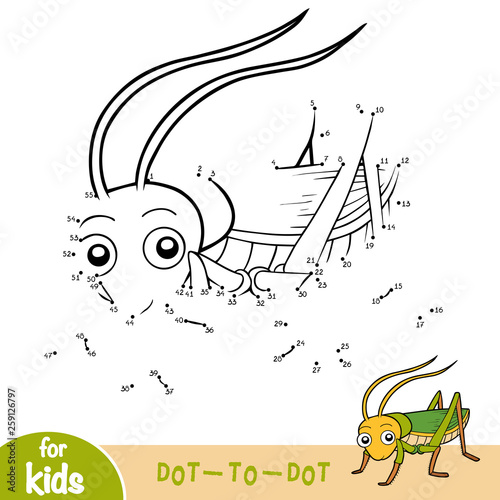 Numbers game, education game for children, Grasshopper