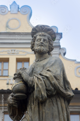 Jesus statue on the Charles bridge, Prague photo